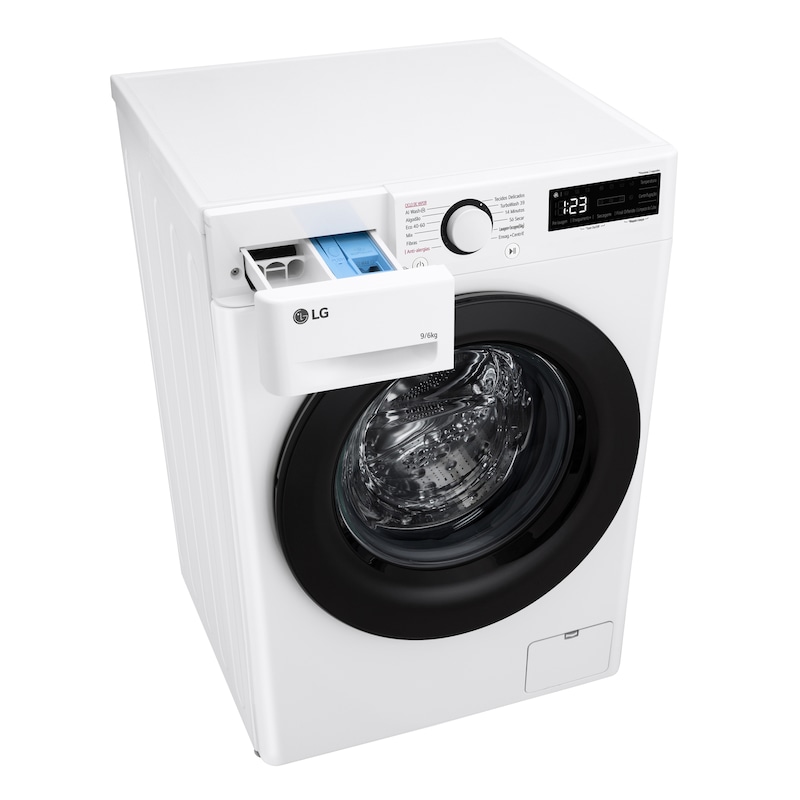 LG Máquina de lavar e secar roupa LG F4DR509S6W, 9/6 kg, eficiência energética A-10%/D, 1400 r.p.m., AI DD™, Steam™, branco, F4DR509S6W